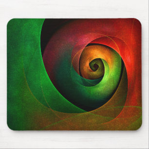 Red Green Floral Modern Abstract Art Pattern #21 Mouse Pad