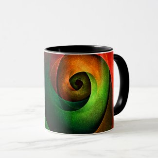 Red Green Floral Modern Abstract Art Pattern #21