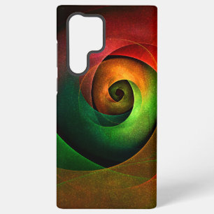 Red Green Floral Modern Abstract Art Pattern #21 Samsung Galaxy S22 Ultra Case