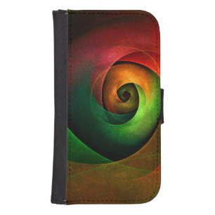 Red Green Floral Modern Abstract Art Pattern #21 Galaxy S4 Wallet Case