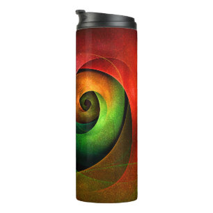 Red Green Floral Modern Abstract Art Pattern #21 Thermal Tumbler