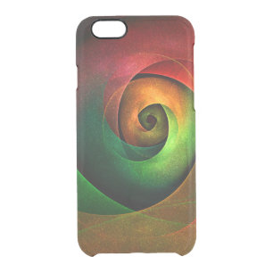 Red Green Floral Modern Abstract Art Pattern #21 Clear iPhone 6/6S Case
