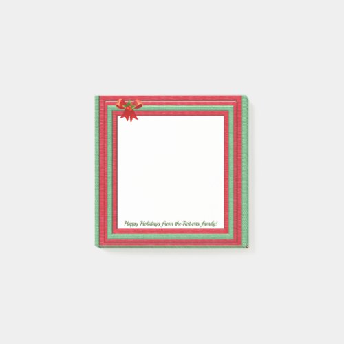 Red Green Frame Holly with Bow Post_it Notes