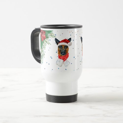 Red Green German Shepherd Dog Onwer Christmas Travel Mug