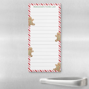 Red Green Gingerbread Man Children's Chores To-Do  Magnetic Notepad