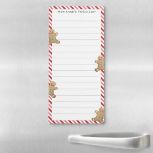 Red Green Gingerbread Man Children's Chores To-Do  Magnetic Notepad