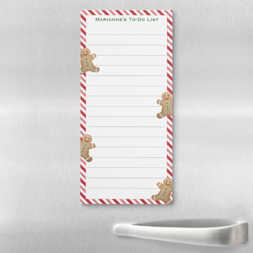 Red Green Gingerbread Man Childrens Chores To_Do  Magnetic Notepad