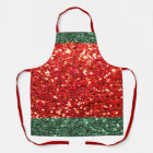 Red Green Glitter Holiday Christmas Cooking Apron