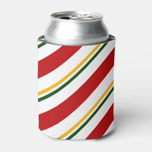  Red Green  Gold Candy Cane Christmas Can Cooler