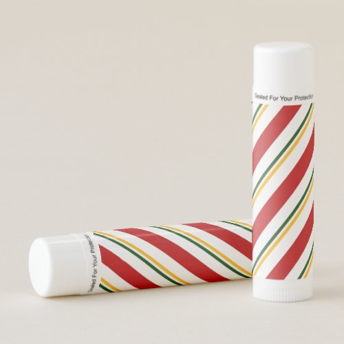  Red Green  Gold Candy Cane Stripes Christmas Lip Balm