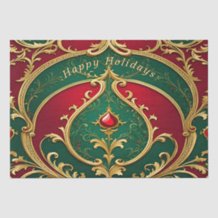 Red Green Gold Christmas Holiday Tissue Paper