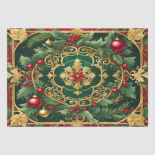 Red Green Gold Christmas Holiday Tissue Paper