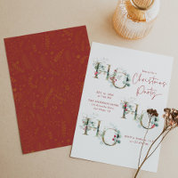 Red Green Gold Ho Ho Ho Holiday Christmas Party