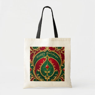 Red Green Gold Holiday Tote Bag