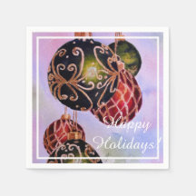 Red Green Gold Ornaments Christmas Party