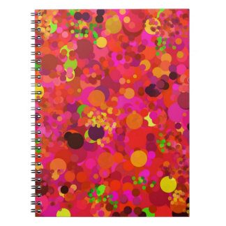 Red Green Gold & Pink Dots Colorful Pattern Notebook