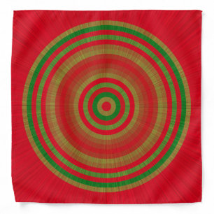 Red Green Gold Rings Bandana