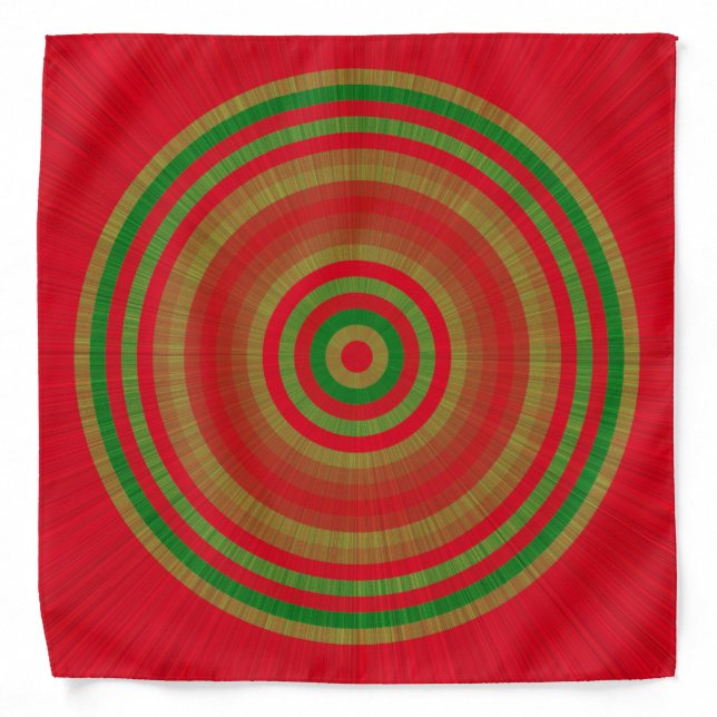 Red Green Gold Rings Bandana (Front)