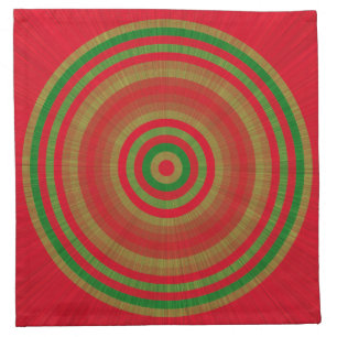 Red Green Gold Rings Cloth Napkin