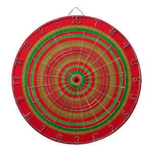 Red Green Gold Rings Dart Board