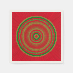 Red Green Gold Rings Napkins