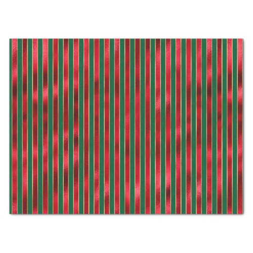Red Green Gold Stripes Tissue Paper