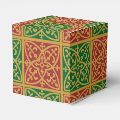 Red Green Golds Elegant Holiday Favor Boxes