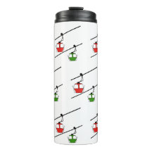 Red & green gondolas on thermal tumblers