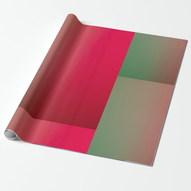 red & green gradient squares  wrapping paper (Unrolled)