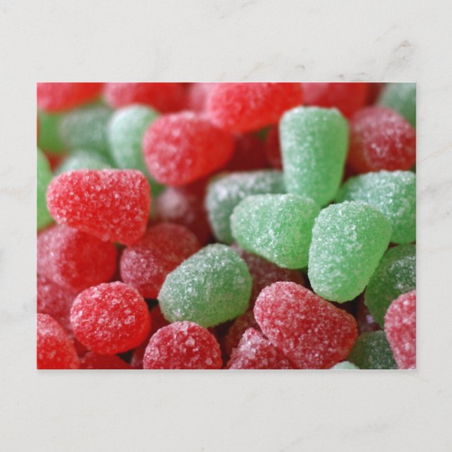 Red & Green Gumdrops Postcard (Front)