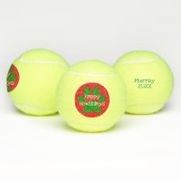 Red Green Happy Howlidays Holidays Christmas Xmas Tennis Balls