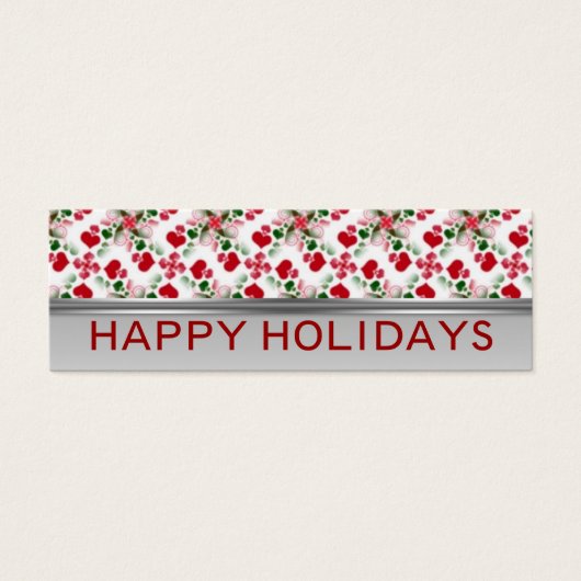 Red + Green Hearts Christmas Card | Mini Size (Front)