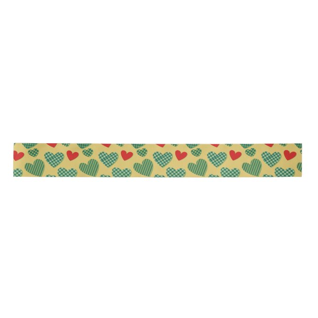 Red & Green Hearts Ribbon (Front)