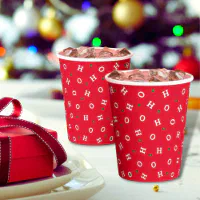 https://rlv.zcache.com/red_green_ho_ho_ho_christmas_party_paper_cups-r_rhw2v_200.webp