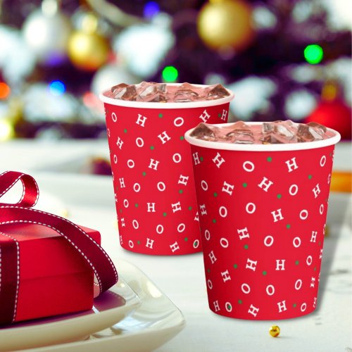 Red Green Ho Ho Ho Christmas Party Paper Cups
