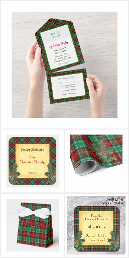Red Green Holiday Christmas Plaid Designs
