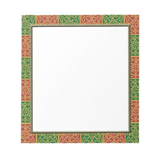 Red Green Holiday Fleur des Lis Notepad (Front)