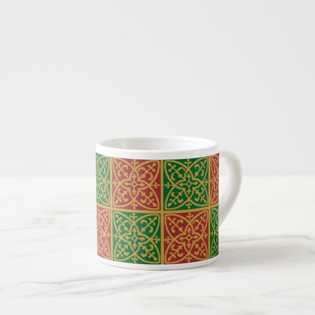 Red Green Holiday Gothic Espresso Cup (Front Right)