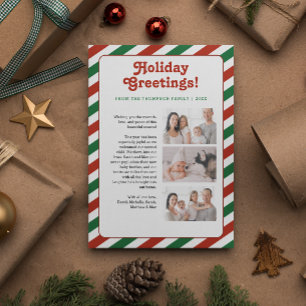 Red Green Holiday Greetings Family letter photos  Card