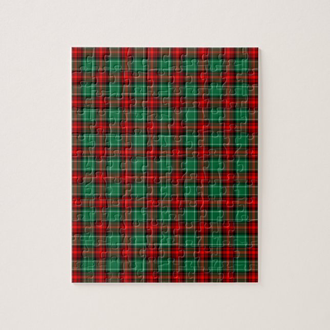 Red Green Holiday Plaid Pattern Jigsaw Puzzle (Vertical)