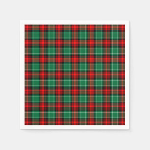 Red Green Holiday Plaid Pattern Napkins