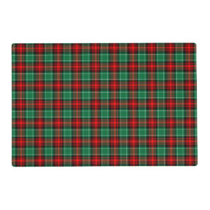 Red Green Holiday Plaid Pattern Placemats