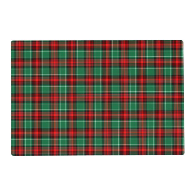 Red Green Holiday Plaid Pattern Placemats (Front)