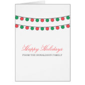 Red Green Holiday String of Lights Greeting Card (Front)