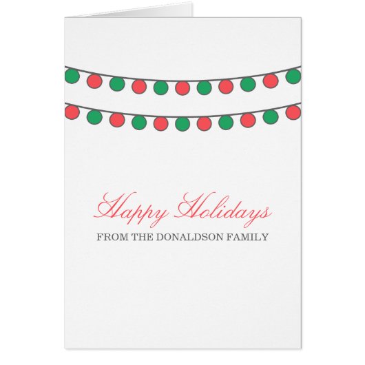 Red Green Holiday String of Lights Greeting Card (Front)