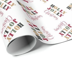 Red Green Holly Jolly Christmas Wrapping Paper