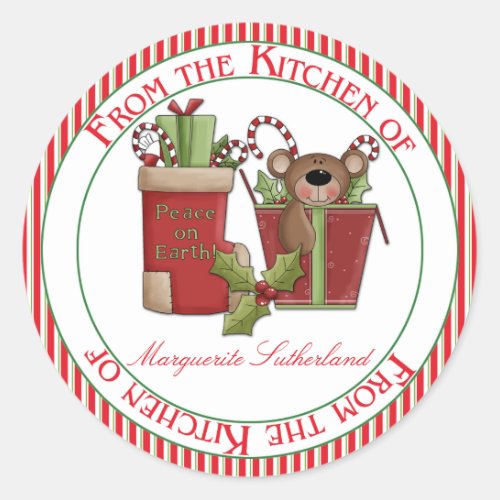 Red Green Homemade Christmas From the Kitchen of Classic Round Sticker