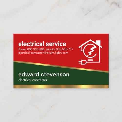 Red Green Letter_e Bulb Home Business Card