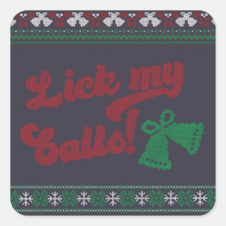 Red Green Lick My Balls Ugly Christmas Square Sticker