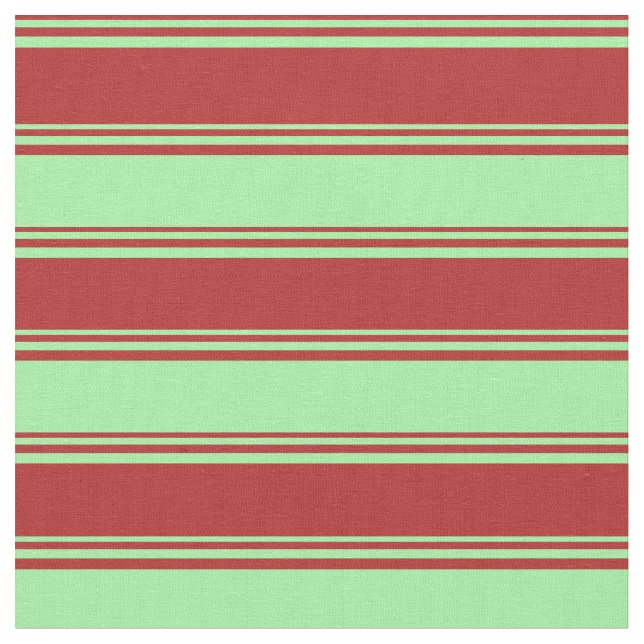 Red & Green Lines/Stripes Pattern Fabric (Close Up)